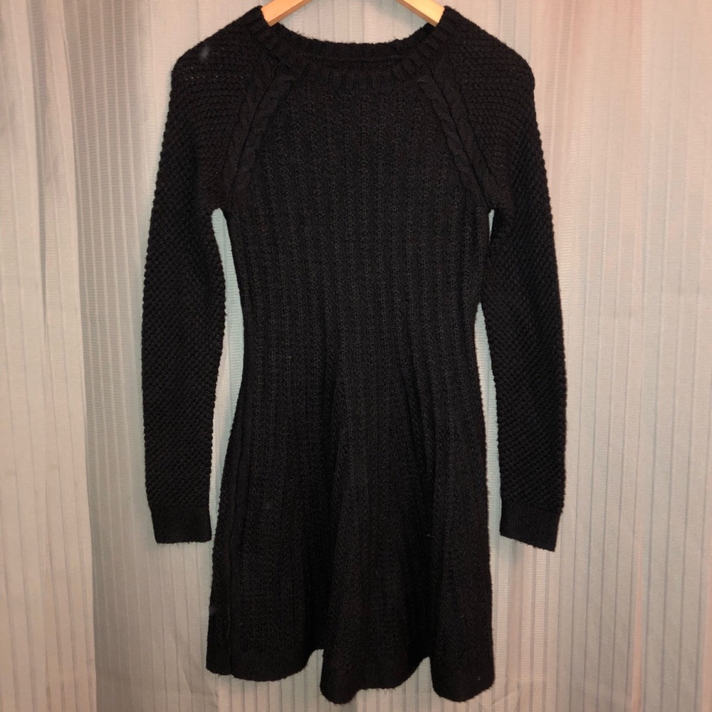 Black Long Sleeve Sweater Dress